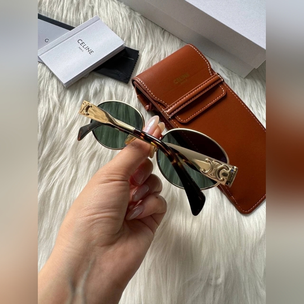 Celine Triomphe Gold Metal Sunglasses - Picture 2 of 6
